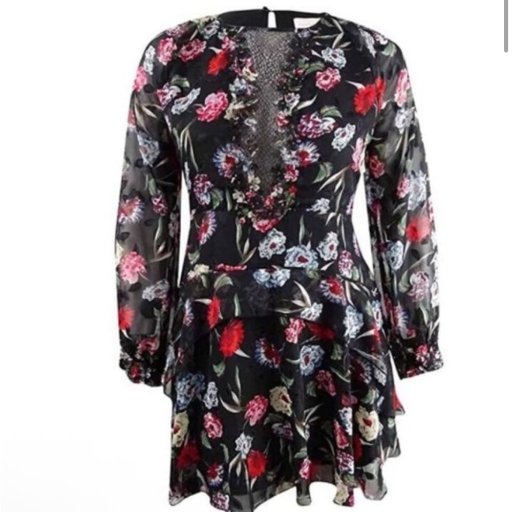 Foxiedox foxie dox anthropologie floral long sleeve alva dress small - Picture 3 of 7